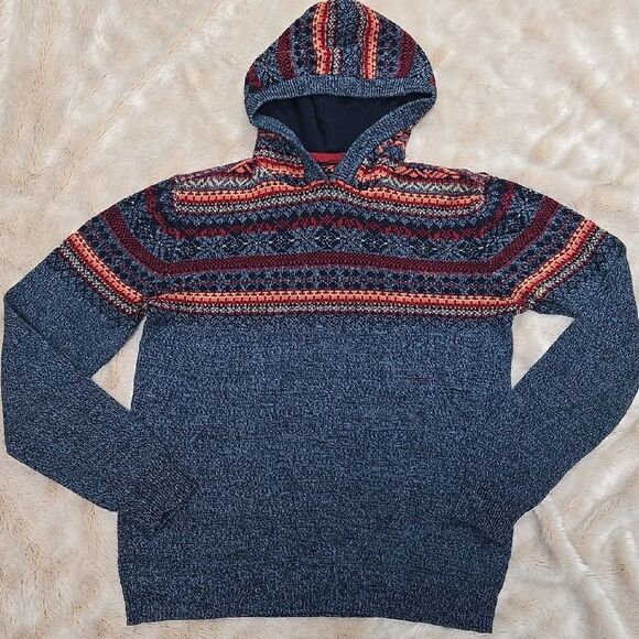 i jeans by Buffalo Other - I JEANS BY BUFFALO BLUE FAIR ISLES CASUAL HOODED SWEATER